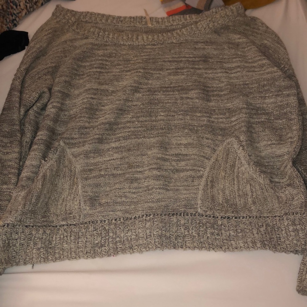 Gray knit sweater